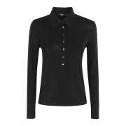 Klassiek Polo Shirt voor Mannen Seventy , Black , Dames