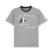 Katoenen Sail T-Shirt met Ronde Hals Vilebrequin , Gray , Heren