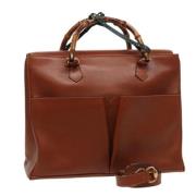 Pre-owned Leather totes Gucci Vintage , Brown , Dames