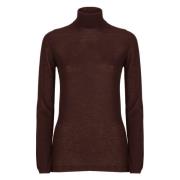 Bordeaux Cashmere Silk High Neck Sweater Fabiana Filippi , Red , Dames