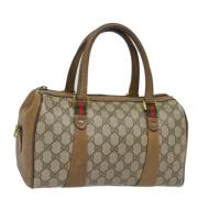 Pre-owned Leather travel-bags Gucci Vintage , Beige , Heren