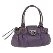 Pre-owned Leather handbags Salvatore Ferragamo Pre-owned , Purple , Da...