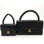 Pre-owned Leather chanel-bags Chanel Vintage , Black , Dames