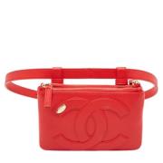 Pre-owned Leather chanel-bags Chanel Vintage , Red , Dames