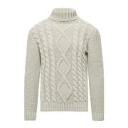 Gezellige Cable-Knit Turtleneck Sweater BomBoogie , Yellow , Heren