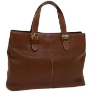 Pre-owned Leather handbags Burberry Vintage , Brown , Dames