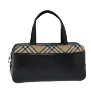 Pre-owned Leather handbags Burberry Vintage , Black , Dames