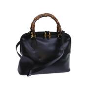 Pre-owned Leather handbags Gucci Vintage , Black , Dames