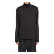 Turtleneck Inkt Katoen Jersey Top Lemaire , Black , Heren