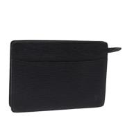 Pre-owned Leather clutches Louis Vuitton Vintage , Black , Dames