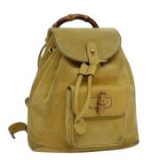 Pre-owned Leather backpacks Gucci Vintage , Yellow , Dames