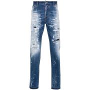 Stijlvolle Broeken voor Mannen Dsquared2 , Blue , Heren