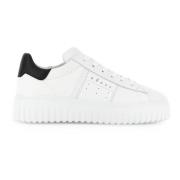 Strepen Wit Leren Sneakers Hogan , White , Heren