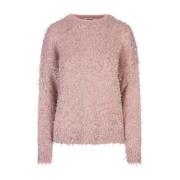 Roze Wollen Crew-Neck Sweater Msgm , Pink , Dames