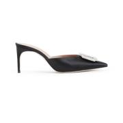 Zwarte Satijnen Kristal Muiltjes Malone Souliers , Black , Dames