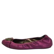 Pre-owned Satin flats Burberry Vintage , Purple , Dames