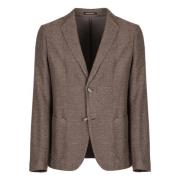 Wollen Reverskraag Blazer Emporio Armani , Brown , Heren