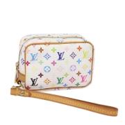 Pre-owned Canvas pouches Louis Vuitton Vintage , White , Dames