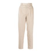 Hoge taille katoenen broek voor vrouwen Liu Jo , Beige , Dames