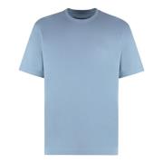 Katoenen T-shirt met Toon-op-Toon Print Y-3 , Blue , Heren