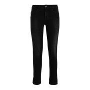 Hoge taille skinny jeans in zwart denim Liu Jo , Black , Dames