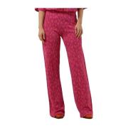 Wijde Jacquard Gebreide Broek Alix The Label , Pink , Dames