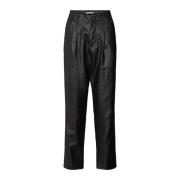 Raina Zwarte Linnen Broek Rabens Saloner , Black , Dames