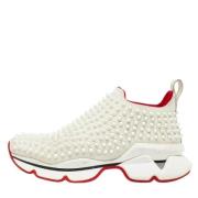 Pre-owned Fabric sneakers Christian Louboutin Pre-owned , White , Dame...