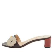 Pre-owned Leather sandals Fendi Vintage , Brown , Dames