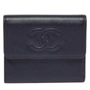 Pre-owned Leather wallets Chanel Vintage , Black , Dames