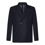 Blauwe Double-Breasted Blazer Buitenkleding Low Brand , Blue , Heren