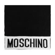 Sjaal met logo Moschino , Black , Unisex