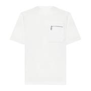 Witte Skater-Fit T-shirt met FF Zak Fendi , White , Heren