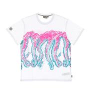 Draft Tee White Korte Mouw T-shirt Octopus , Multicolor , Heren