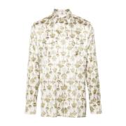 Chandelier Print Zijdeblend Overhemd Givenchy , White , Heren