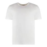 Geribbelde Kraag Katoenen Crew-Neck T-Shirt Calvin Klein , White , Her...