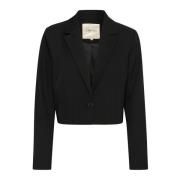 Pitch Black Blazer Jas Cream , Black , Dames