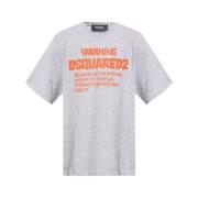 Grijze Logo Print T-Shirt Dsquared2 , Gray , Heren