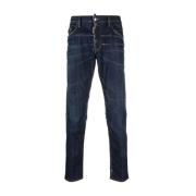 Vintage Skater Jeans Blauw Distressed Gebleekt Dsquared2 , Blue , Here...