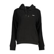 Geborduurde Katoenen Hoodie Fila , Black , Dames