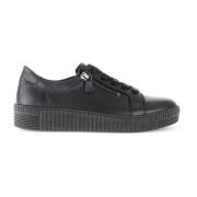 Zwarte leren sneakers Gabor , Black , Dames