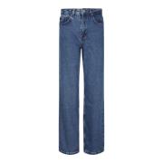 Wide Leg Medium Blue Jeans Selected Femme , Blue , Dames