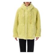 Shearling Hooded Eco Bontjas Urbancode , Yellow , Dames