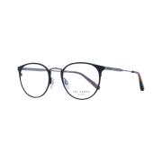 Zwarte ronde metalen optische monturen Ted Baker , Black , Heren