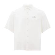 Witte Viscose Shirt Klassieke Stijl Armani Exchange , White , Heren