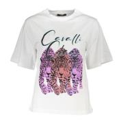 Handtekening Print Wit T-shirt Cavalli Class , White , Dames