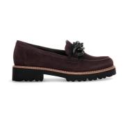 Bruine Fluwelen Loafers Gabor , Brown , Dames