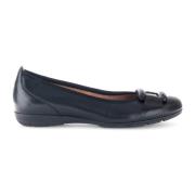 Zwarte Leren Ballet Flats Gabor , Black , Dames