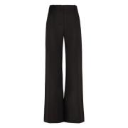 Wijde wollen broek met riemlussen Nina Ricci , Black , Dames