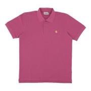 Pique Polo Magenta/Goud Carhartt Wip , Pink , Heren